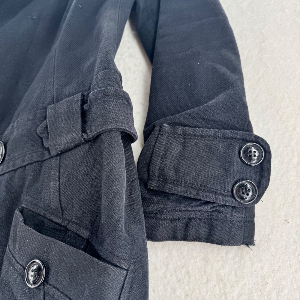 EDC by Esprit - Pea Coat Double Breasted Cotton Twill - Black - M - Womens - Picture 5 of 12